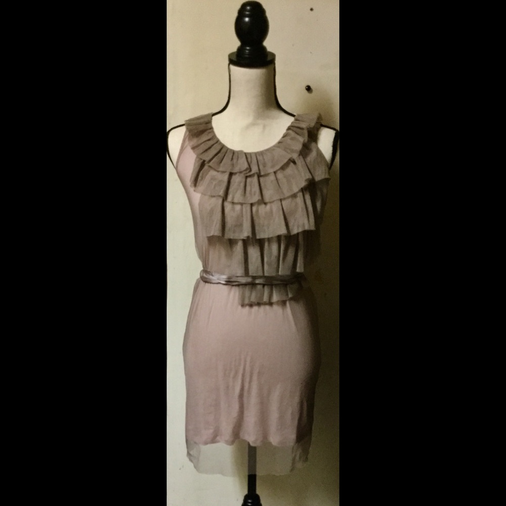 Mauve/Purple/Blush Chiffon Ruffled Dress, size 4 - Picture 5 of 8